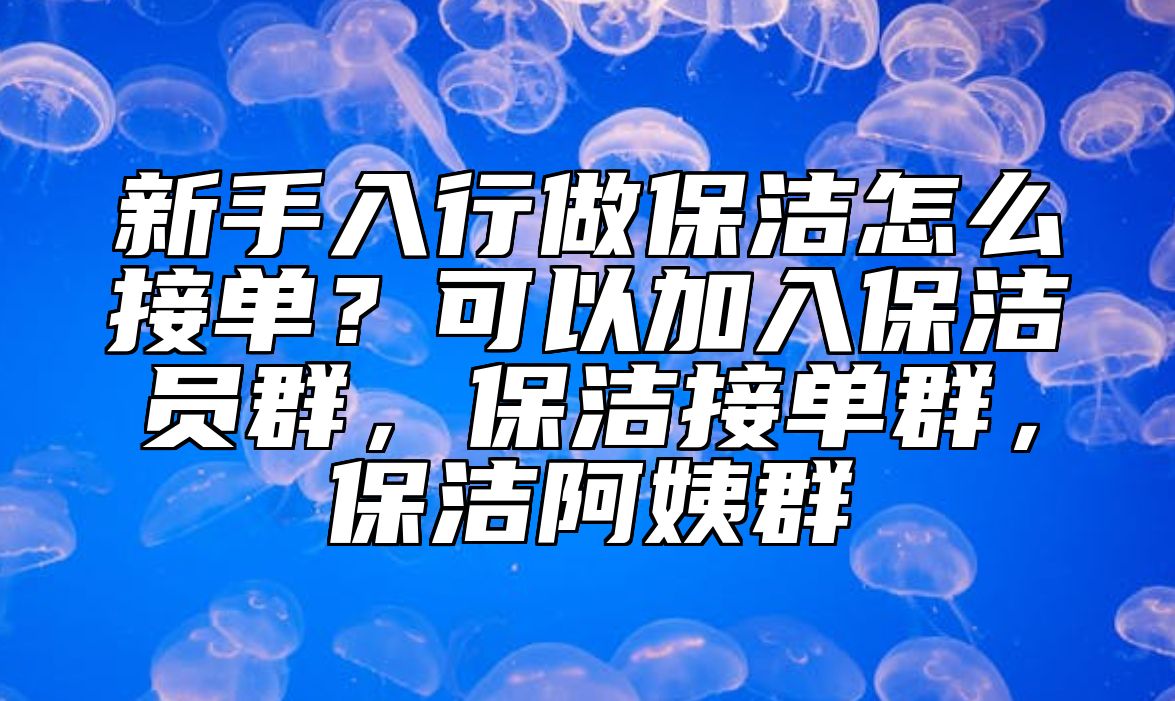 新手入行做保洁怎么接单？可以加入保洁员群，保洁接单群，保洁阿姨群