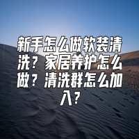 新手怎么做软装清洗？家居养护怎么做？清洗群怎么加入？