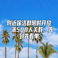 附近保洁群限时开放，满500人关群，先到先看单